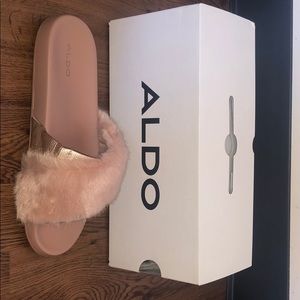 Pink Fur Aldo Slide